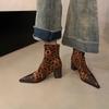 Versatile and thin, thin boots fashion pointed short boots trend increases, short tube thick heel European fashion 