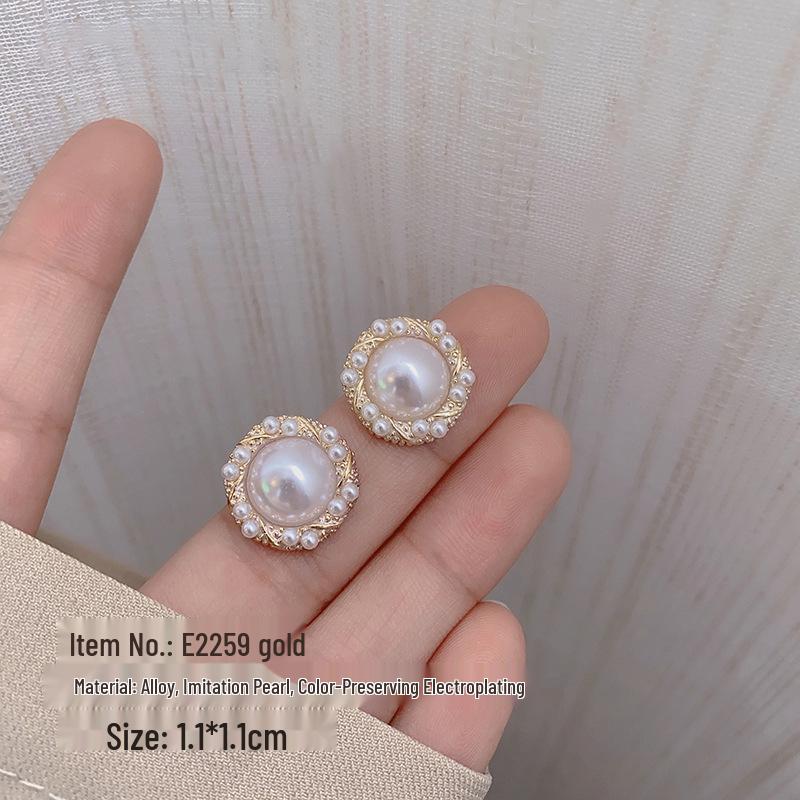 Elegant Imitation Pearl Stud Earrings – Luxury, Versatile Style for Women
