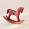 Wooden Rocking Horse Figurine Retro Miniature Horse Ornament Rustic Desktop Rocking Horse Statue for Home Table Centerpiece Shelf Cabinet