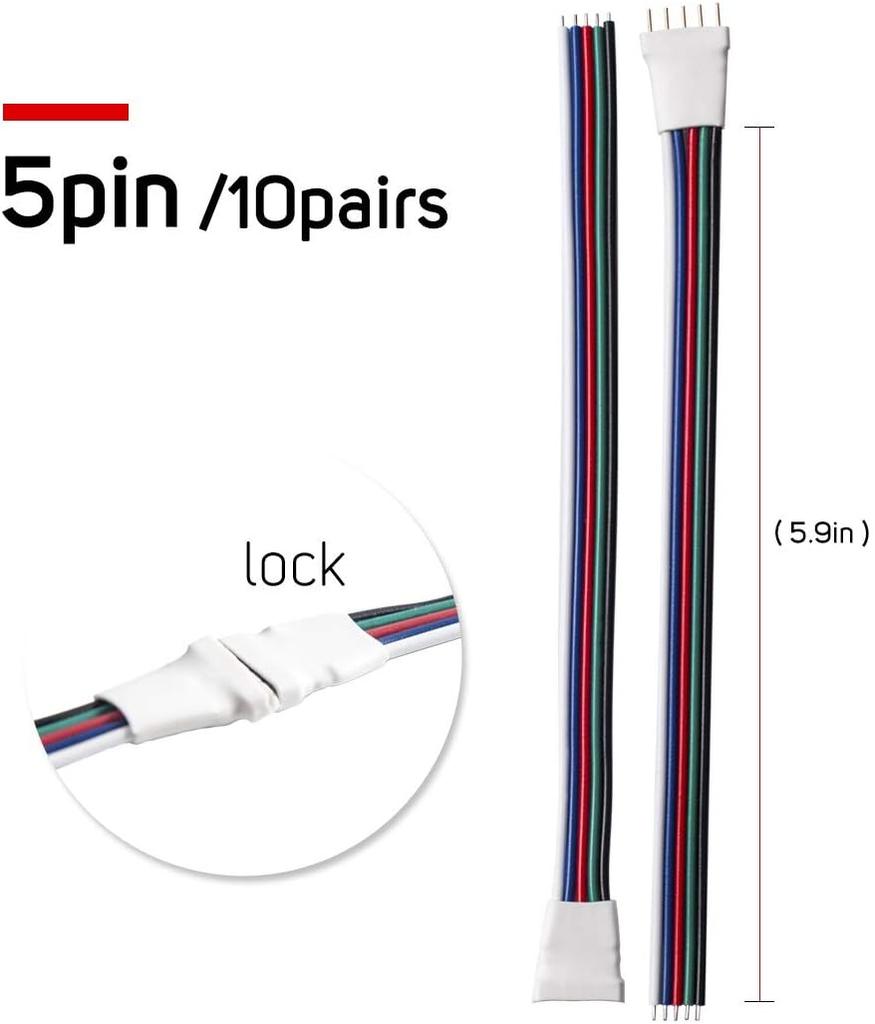 10 Paare 2/3/4/5pin SM JST 15cm Kabel Buchse/Stecker für LED Streifen RGB 5050 3528 WS2801 APA02 WS2815 WS2813