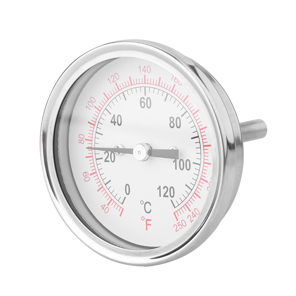 62mm 120 Celsius High Temperature Bimetal Thermometer Oven Grill BBQ Analog Dial Double Scale