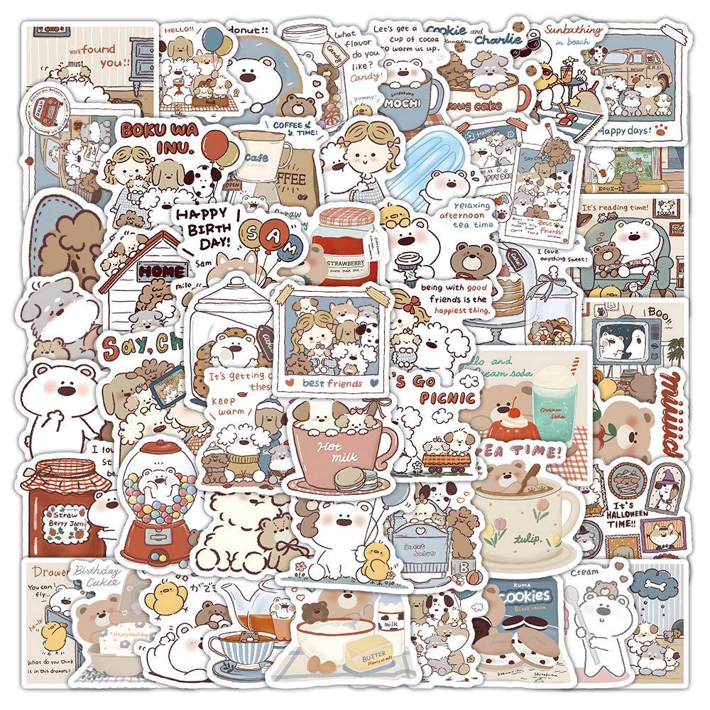 100 Cute Puppy Graffiti Stickers - Waterproof Pet Decoration for Phone & Water Bottle