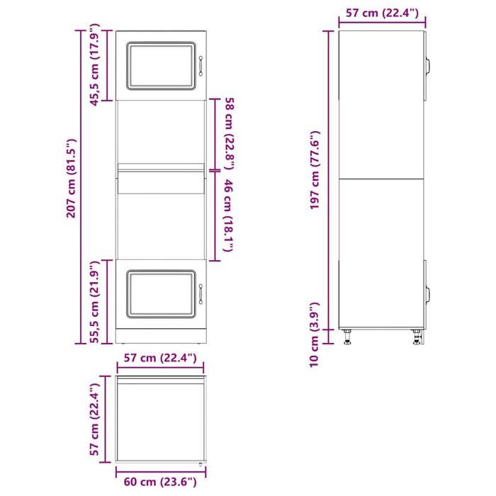 VidaXL Armoires de four 2 pcs Lucca blanc bois d'ingénierie, unité de four, armoire de four de cuisine, unité de base de 3315031