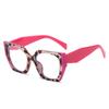 Fashion Polygon Oversize Frame Plain Glasses Unisex Retro Leopard Versatile Advanced Eye Protection Anti-Blue Light Eyeglasses