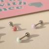 Women's Surgical Steel Cream Fondant Acrylic Heart Piercing