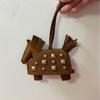 Fashion Silver Rivets Horse Bag Charm Accessories Hand Sewn Pu Leather Foal Pendant Bag Accessory