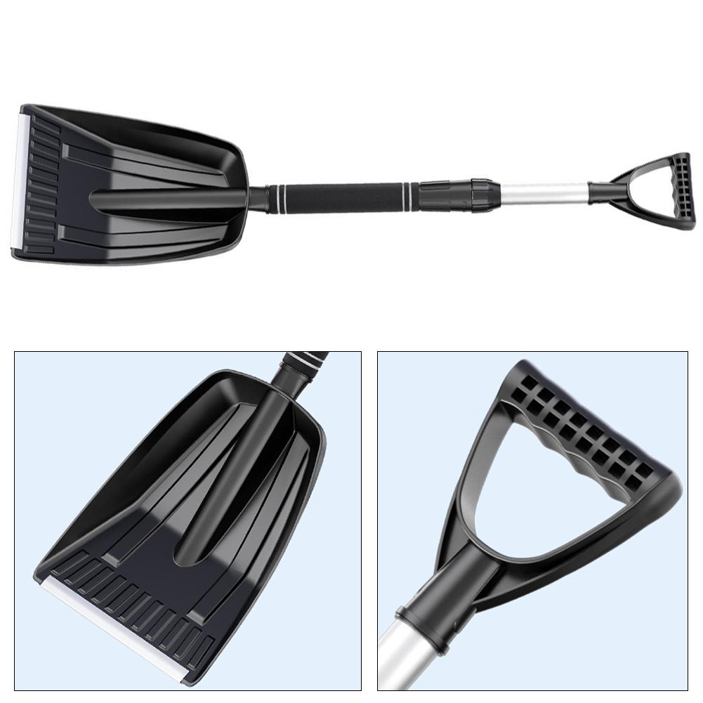 Detachable Portable Snow Shovel Aluminum Alloy Snow Scraper Large Capacity Emergency Snow Shovel for Garden Car Camping Vehicle