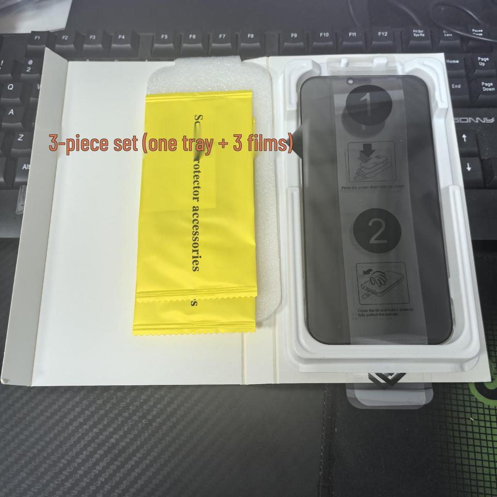 Apple 17 Pro Max Privacy Tempered Glass Film with Dust-Free and Electroplated Features