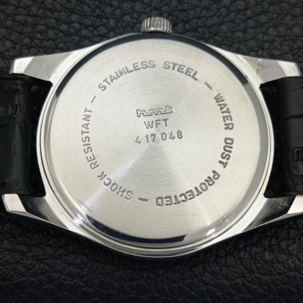 VINTAGE HMT JANATA HAND-WINDING INDIAN MENS ARABIC WHITE DIAL WATCH a440934-4 HT-a440934