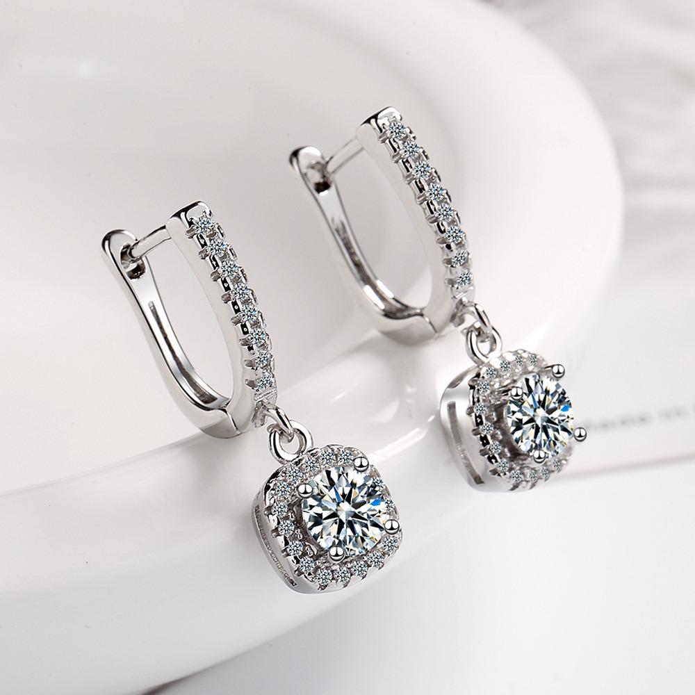 Koreanischer Stil Strass Zirkonia Hängende Ohrstecker für Damen