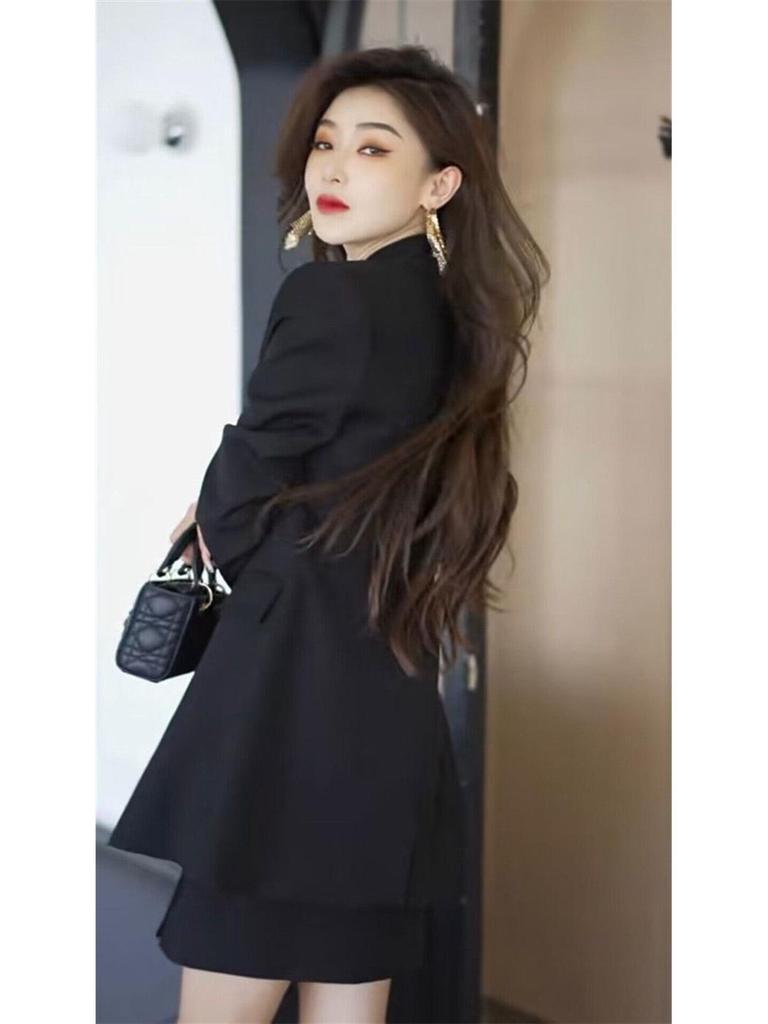 2026 Spring Slim Fit Elegant Solid Color Two-Piece Suit with Camisole Dress