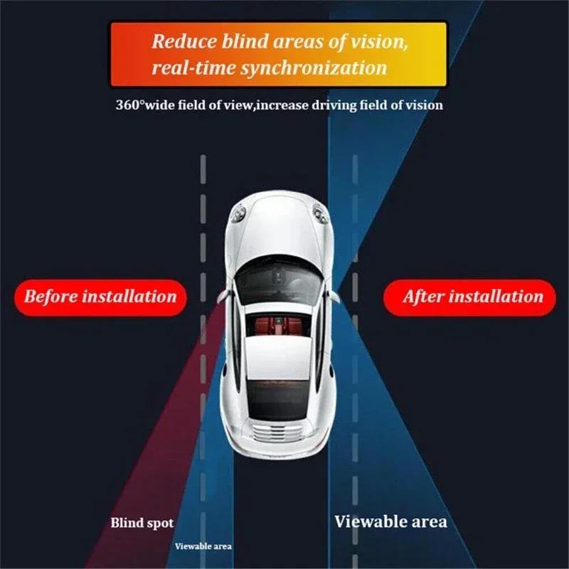 Car Rearview Mirror Blind Spot Mirror Front and Rear Wheels 360° Adjustable Wideangle Blind Spot Reflective Reversing Interior Mirrors6