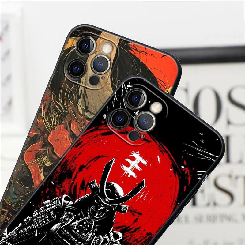 Samurai Ghost Hannya Ukiyo-E Mask Tattoo Phone Case For Apple iPhone 16e 16 15 14 13 12 11 Pro Max XR XS 8 Plus Back Cover Cases