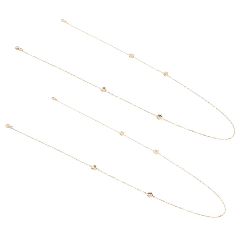 2pcs Star Shaped Pendant Clavicle Chain Stylish Face Cover Chain Lanyard Jewelry Gift