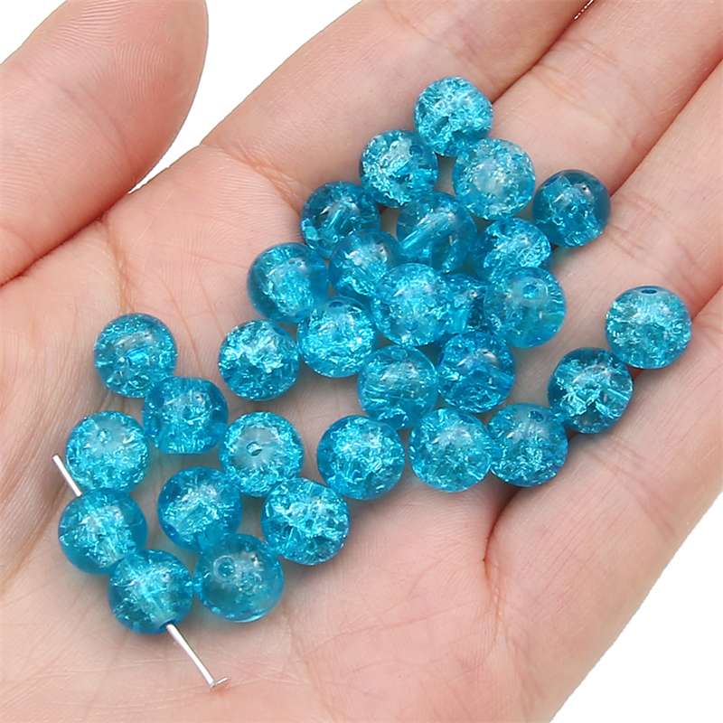 8-14mm Whtie and Random Mixed Crackle Acrylic Beads Spacer Ball Beads for DIY Bracelet Fashion
