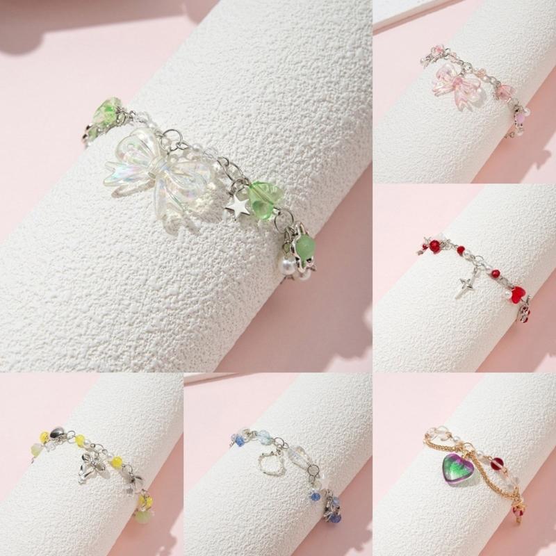 Handmade Crystal Beaded Necklace/Bracelet Stylish Colorful Bead Accessory Fashionable Jewelry for Girls and Women