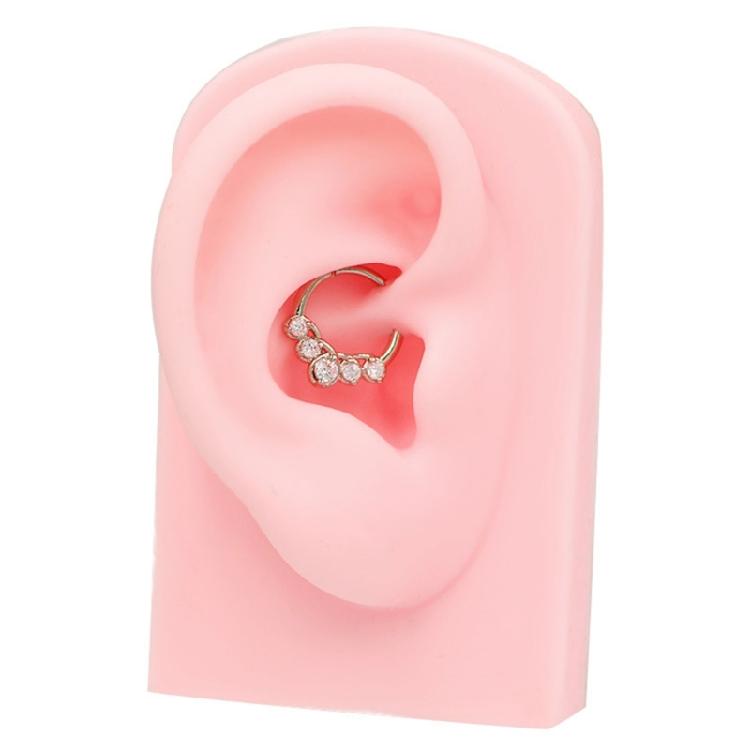 Kristall-Nasen-Clicker Handgefertigt Silberfarben Septum-Ring Edelstahl Piercing-Accessoire für Ohr und Knorpel
