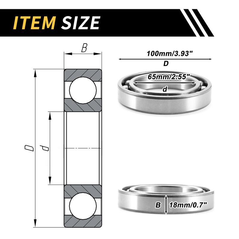 Motoforti Universal Deep Groove Ball Bearings Scooter Skateboard Wheel 65x100x18mm Lubricated Bearings Open Type