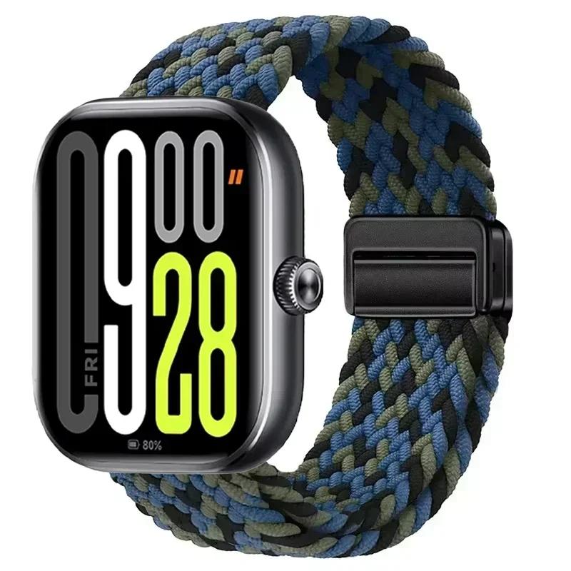 Magnetic Loop for Xiaomi Redmi Watch 4 5 Strap Adjustable Braided Sport Nylon Replacement bracelet for Miband 8 pro/9 pro band