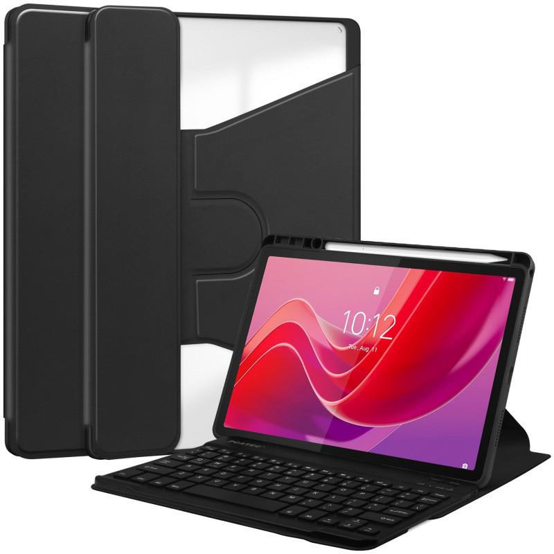Compatible Samsung A11+ Bluetooth Keyboard Case: S10 Lite Acrylic 360° Rotating Backlit Cover & S11 Leather Case