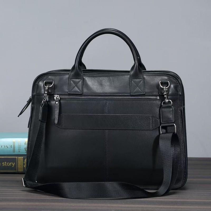 High Quality Genuine Leather Men's Simple Classic Computer Bag Office Large Capacity Business Portable Handbag