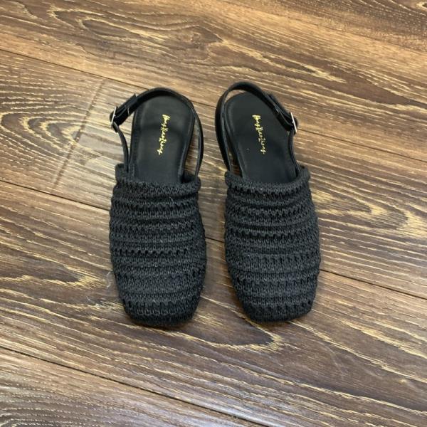 Fashion 2025 Summer Beige Heeled Sandals Straw Shoes Women Shallow Mouth Buckle Strap Black Handmade Fashion Closed Block Flat Open Comf