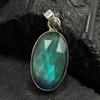Pendentif Oval CERTIFIÉ en Argent Sterling 925 Opale Naturelle 21 Carats Bijoux Pour Cadeau