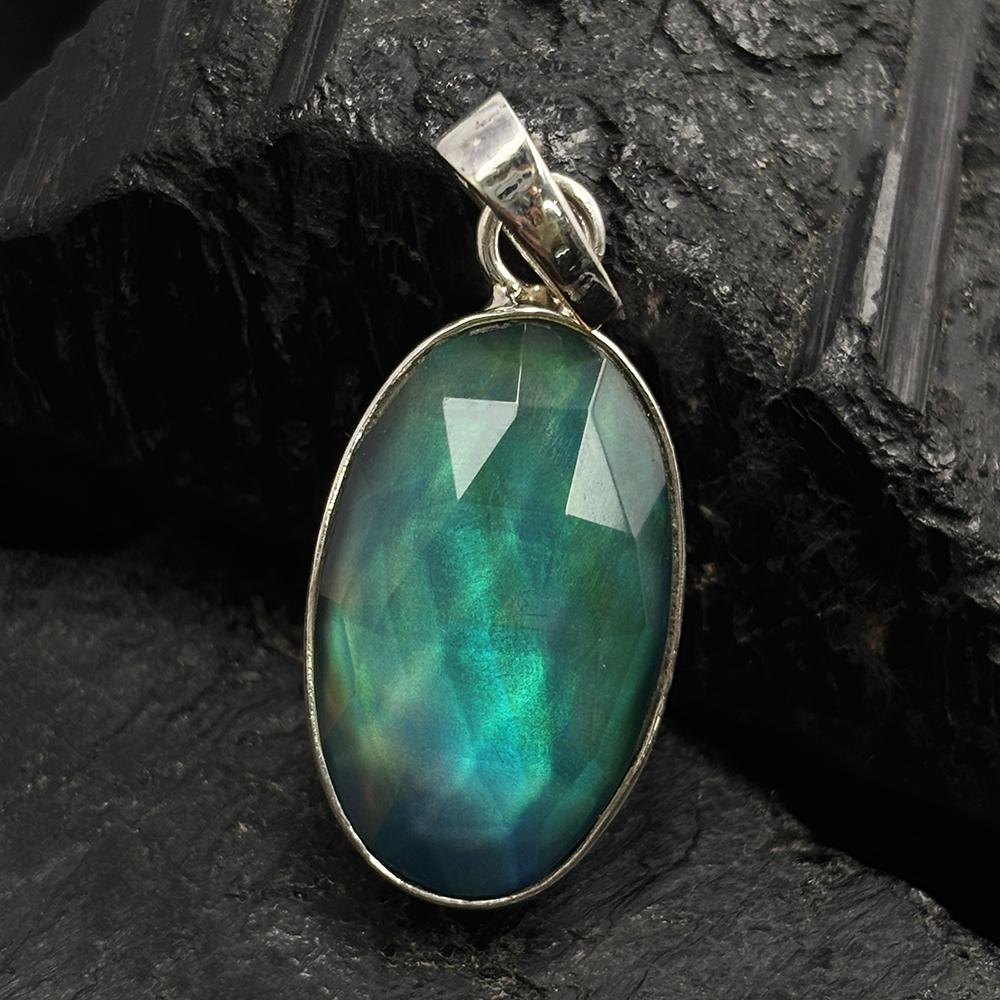 Pendentif Oval CERTIFIÉ en Argent Sterling 925 Opale Naturelle 21 Carats Bijoux Pour Cadeau