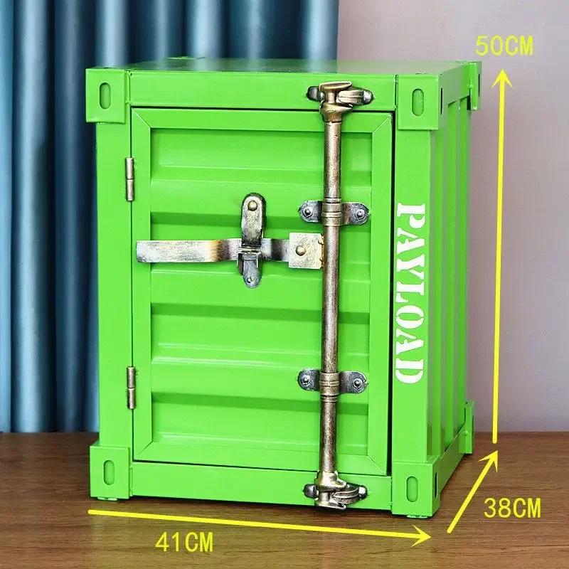 Aufbewahrungsbehälter, Nachttisch aus Eisen mit Schloss, Aufbewahrungsschublade aus Metall, bequemer Nachttisch, Safe, Home Hotel Schlafzimmermöbel