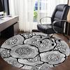1pc Circles Patterns Office Round Area Rug, Indoor Mat Suitable ForOffice, Under Office Chairs Bedroom Living Room Home Decor, Room Deco 005