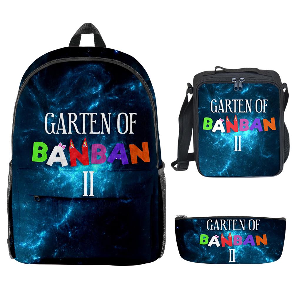 Luxury Youthful New Garten of Banban 3D Print 3pcs/Set School Bags Laptop Daypack Backpack Crossbody Lunch bag Pencil Case
