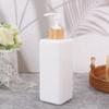 1Pcs Square Shampoo Shower Gel Body Wash Dispensers Refillable Bamboo Pump Bottles Lotion Containers Bathroom Dispensers