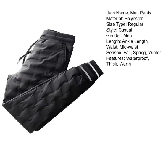 Männer Winter Verdickte Warme Hosen mit Taschen Knöchel Länge Mid-taille Kordelzug Hosen Laufen Sportswear