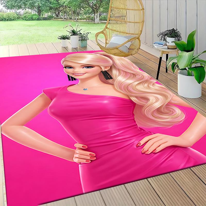 Pink Barbie Fashion Carpet Rug Soft Washable Antislip Home Living Room Sofa Mats Personalized Christmas Rug