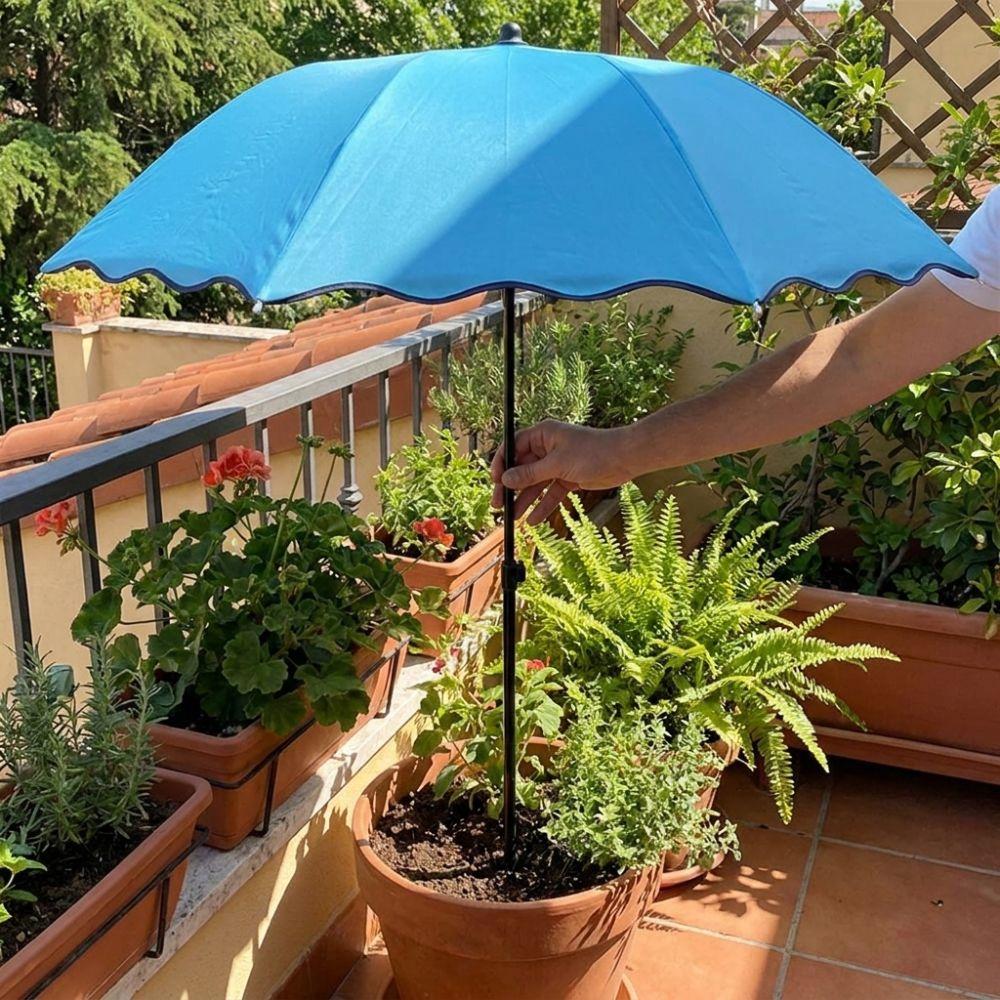 95cm Großer Pflanzenschirm Metallpfahl Pflanzensonnenschutz Faltbarer Sonnenschirm Außenbereich Garten