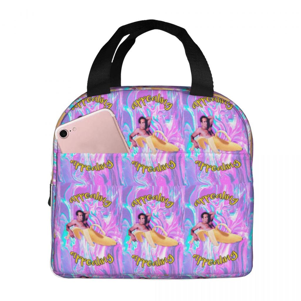 Nicholas Cage Banana Appealing Insulated Lunch Bag for Women Office Cooler Thermal Food Box Tote Portable Lunch Boxes Container