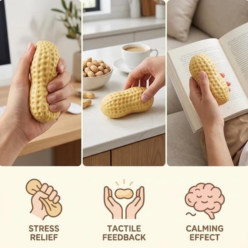 Peanut Squishy Slow Rising Crispy Texture Stress Relief Sensory Toy Desk Gadget Anxiety Relief Relaxation Party Gift For Adult