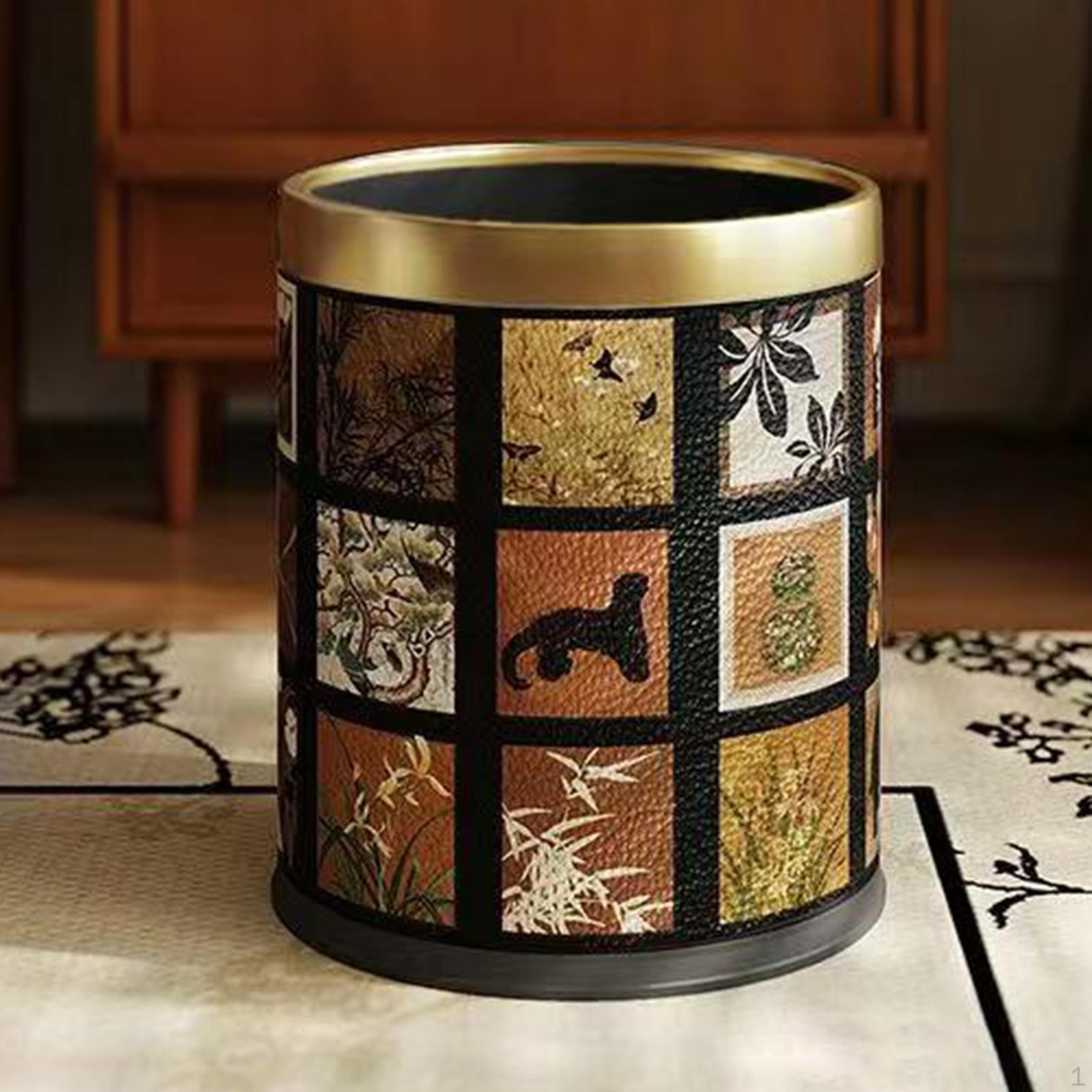 

10 л круглый мусорный бак для дома, гостиной, шкафа, отеля Painting Gold