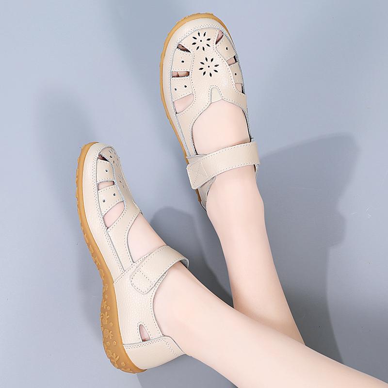 35-41Damen Sommer Übergröße Modische Lochschuhe Lässige Damenschuhe Flache Schuhe Sandalen