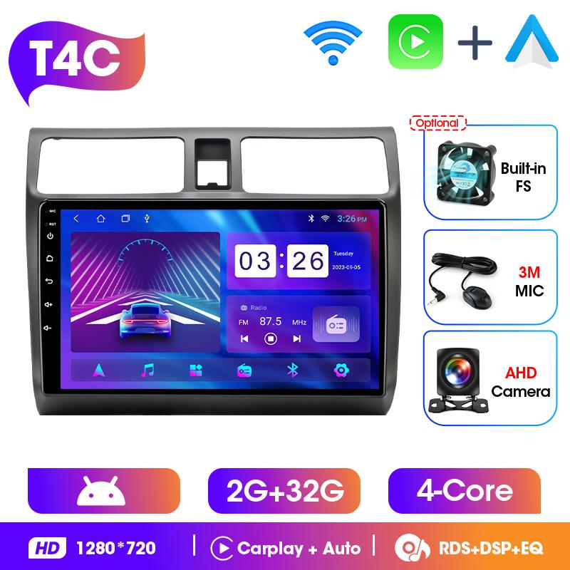 Srnubi 2Din Android14 Car Stereo Radio For Suzuki Swift 2003-2010 Wireless Carplay Android Auto Mirror Link BT 4G WiFi Head Unit