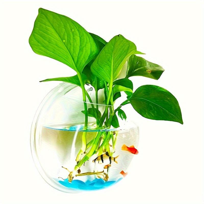 Versatile Hydroponic Planter - No-Drill, Indoor/Outdoor Wall Mount Aquarium Bowl for Home Decor & Garden Care