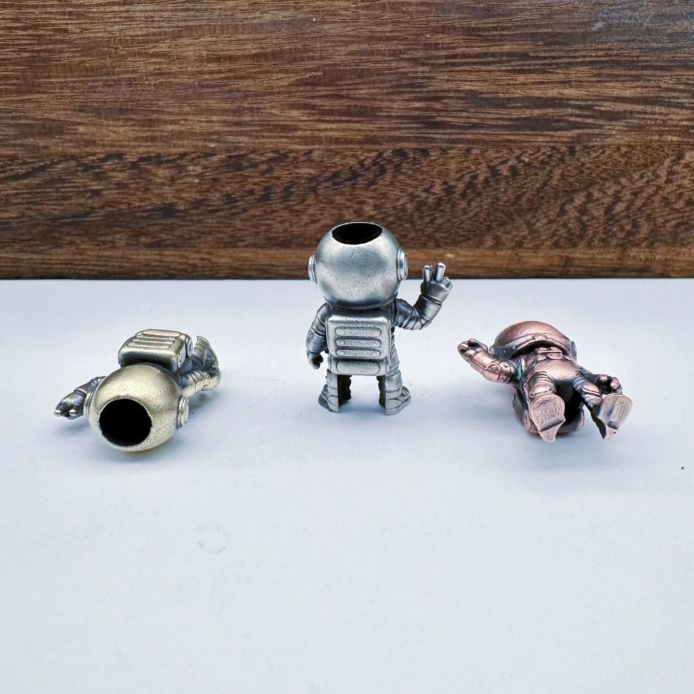3D Design Spaceman Lanyard Charm Brass Figure Spacer Bead  for Keychain DIY Making