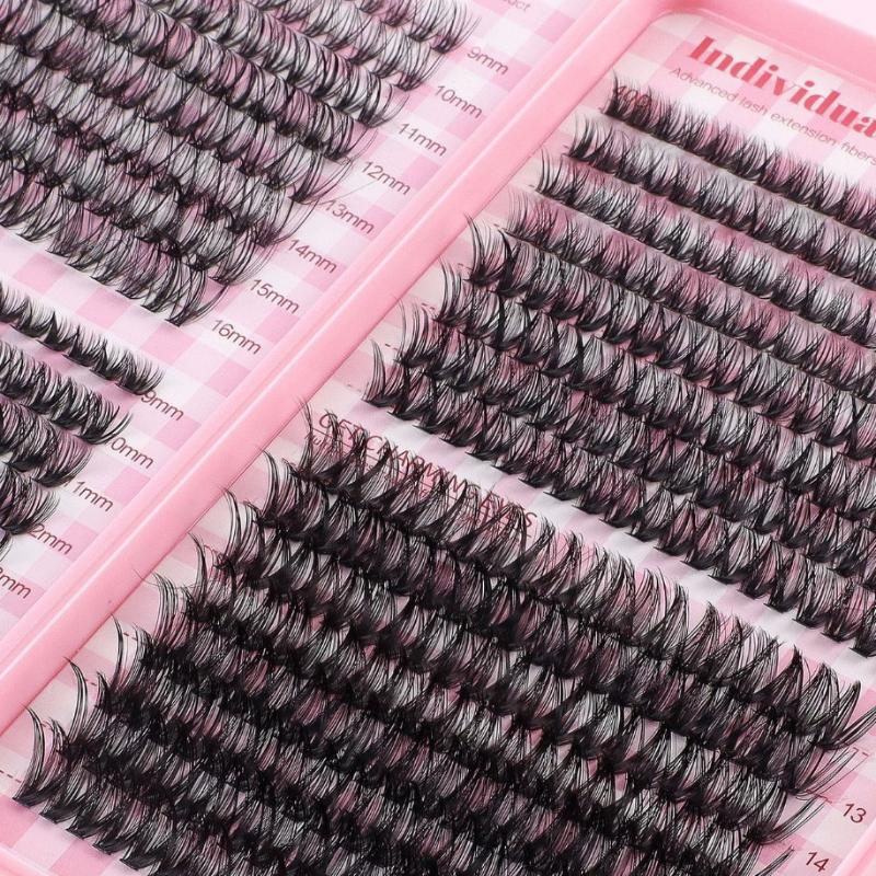 640 Pcs 30D+40D+50D Clusters Lashes Extension Kit, Length 9-16Mm Natural Eyelashes Cat Eye Diy At Home