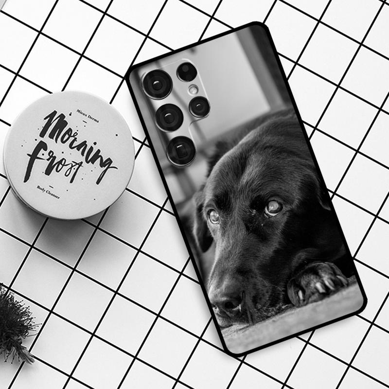 Schwarzer Labrador Hund Hülle Für Samsung Galaxy S24 FE S20 FE S21 S22 S23 S24 S25 Ultra S9 S10 S25 Plus Handyhülle