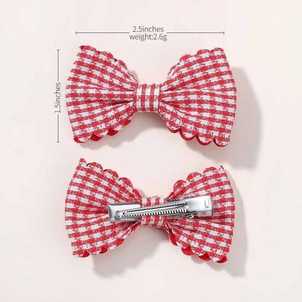 10PCS/Set New Girls Cute Plaid Print Hairpins for Kids Children Sweet Headband Hair Clips Barrettes Fashion Bow Hair Accessories