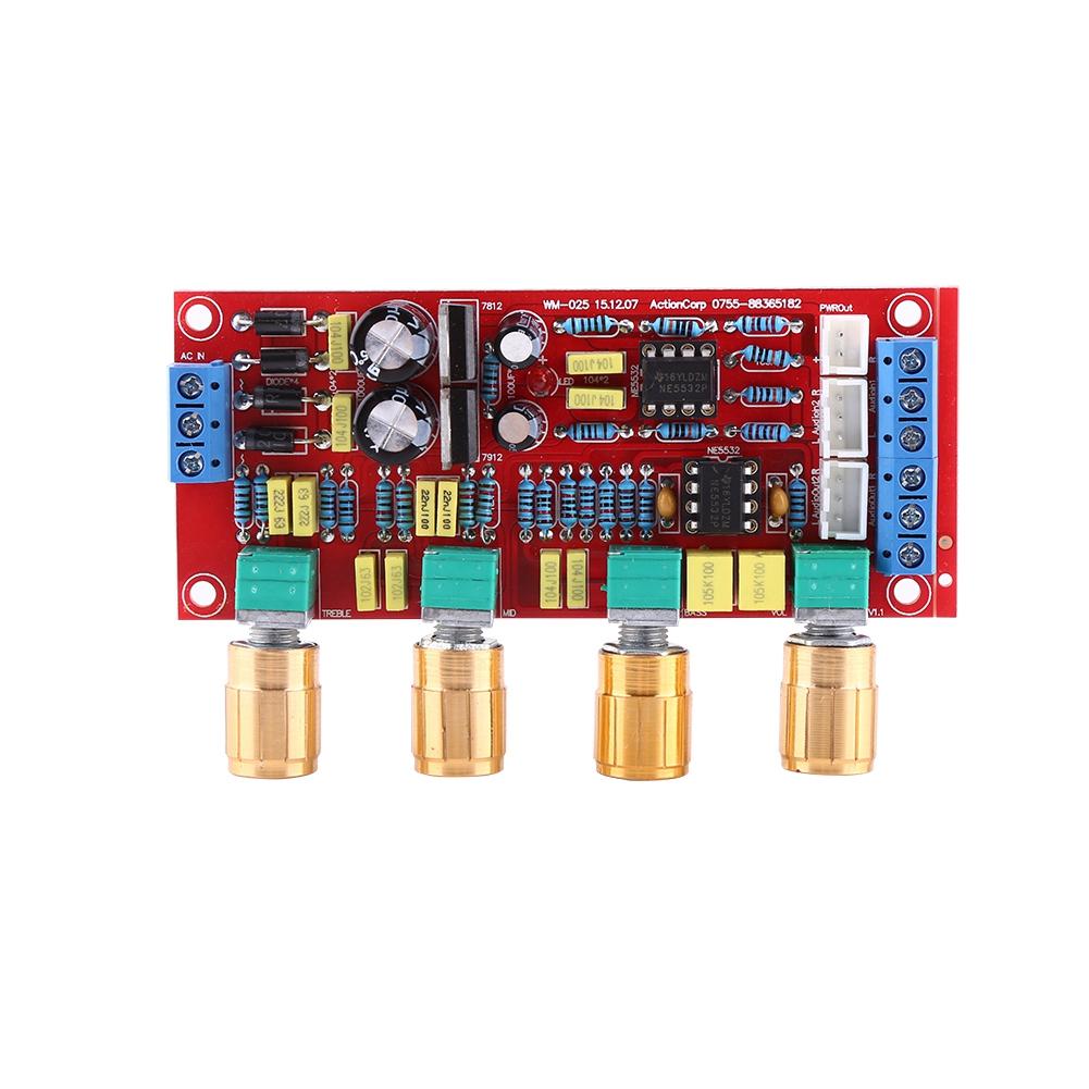 HIFI Preamp NE5532 Pre Amplifier Tone Board Kits AC 12V OP AMP HIFI Amplifier(Assembled Board)