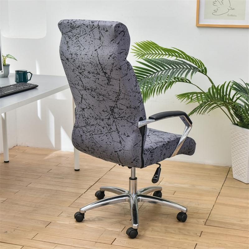 Geometry Computer Chair Cover Elastic Office Chair Cover Non-Slip Rotating Seat Slipcover Universal Armrest Chair Protector Case