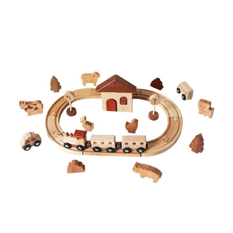 Wooden Childrens Track Toy With Train Sets For Boys And Girls Educational Play