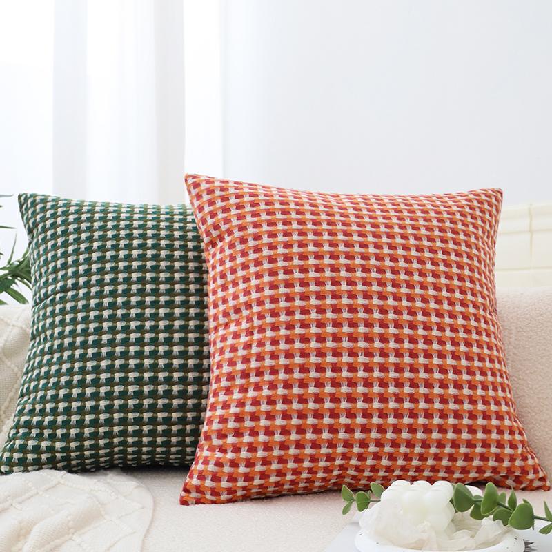 Simple Yarn-Dyed Jacquard Pillow Case Light Luxury Cushion Cover 45x45cm For Nordic Style Hotel Decorative Sofa Cushions