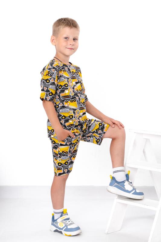 Klučičí letní set (Tričko + Šortky) – Prodyšná pletenina a zábavný potisk, Léto ,  6458-055 HC